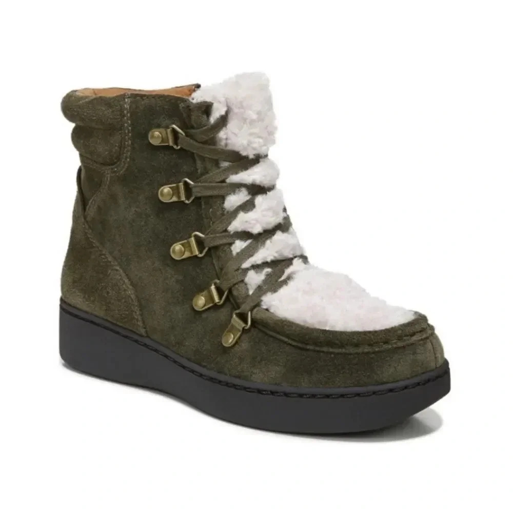 Zodiac Pierson Booties Suede Dark Olive Size 7